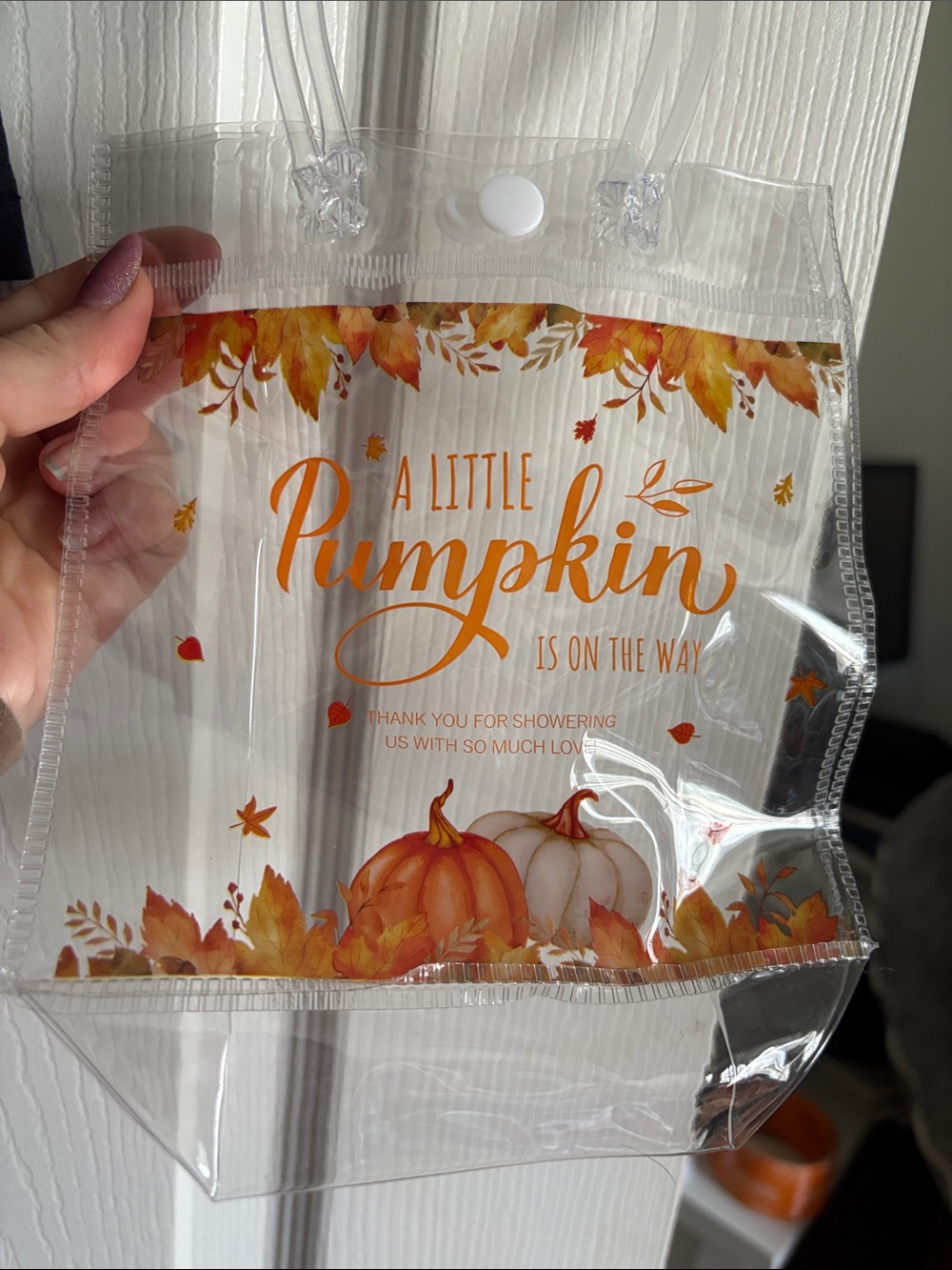 'A Little Pumpkin Is On The Way' Fall Themed Baby Shower Favor Bags